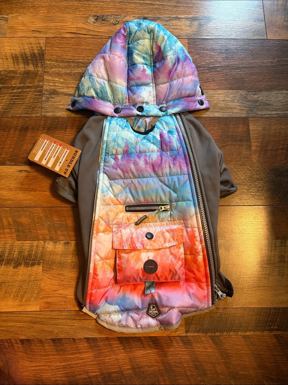 Dogs Colorful Tie-Dye Hooded Jacket - Multicolor